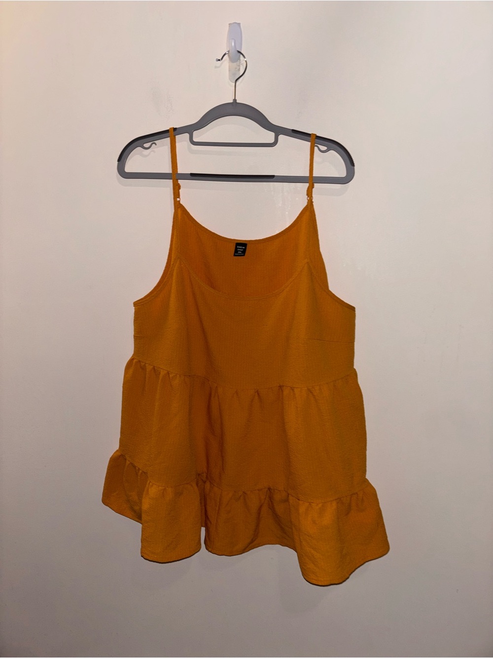 SHEIN Mustard Tiered Spaghetti Strap Camisole